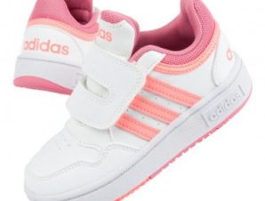 Adidas Παιδικά Sneakers Sport Inspired Hoops με Σκρατς Cloud White / Acid Red / Rose Tone GW0440