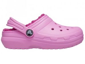 Crocs Παιδικές Παντόφλες Ροζ Classic Lined 207009-6SW