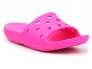 Crocs Παιδικά Ανατομικά Παπουτσάκια Θαλάσσης Classic Slide 206396-6QQ Ροζ